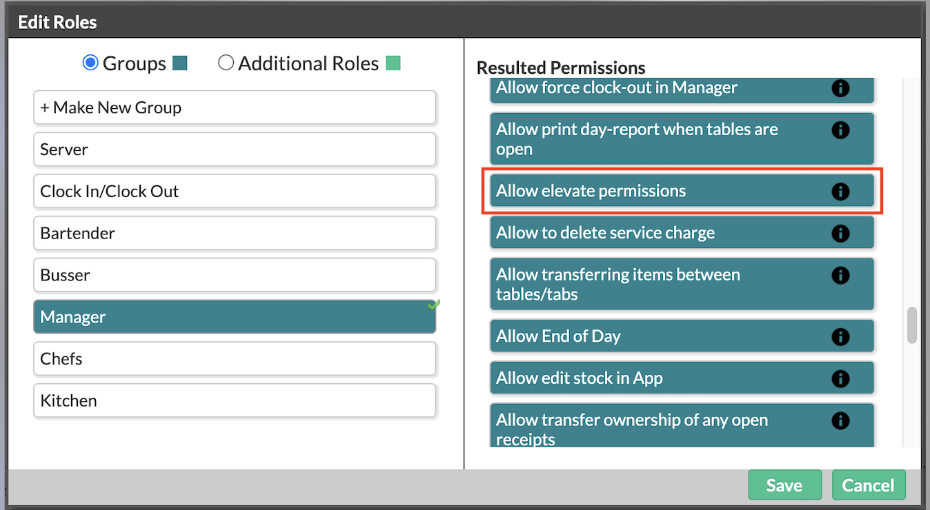 Permissions process