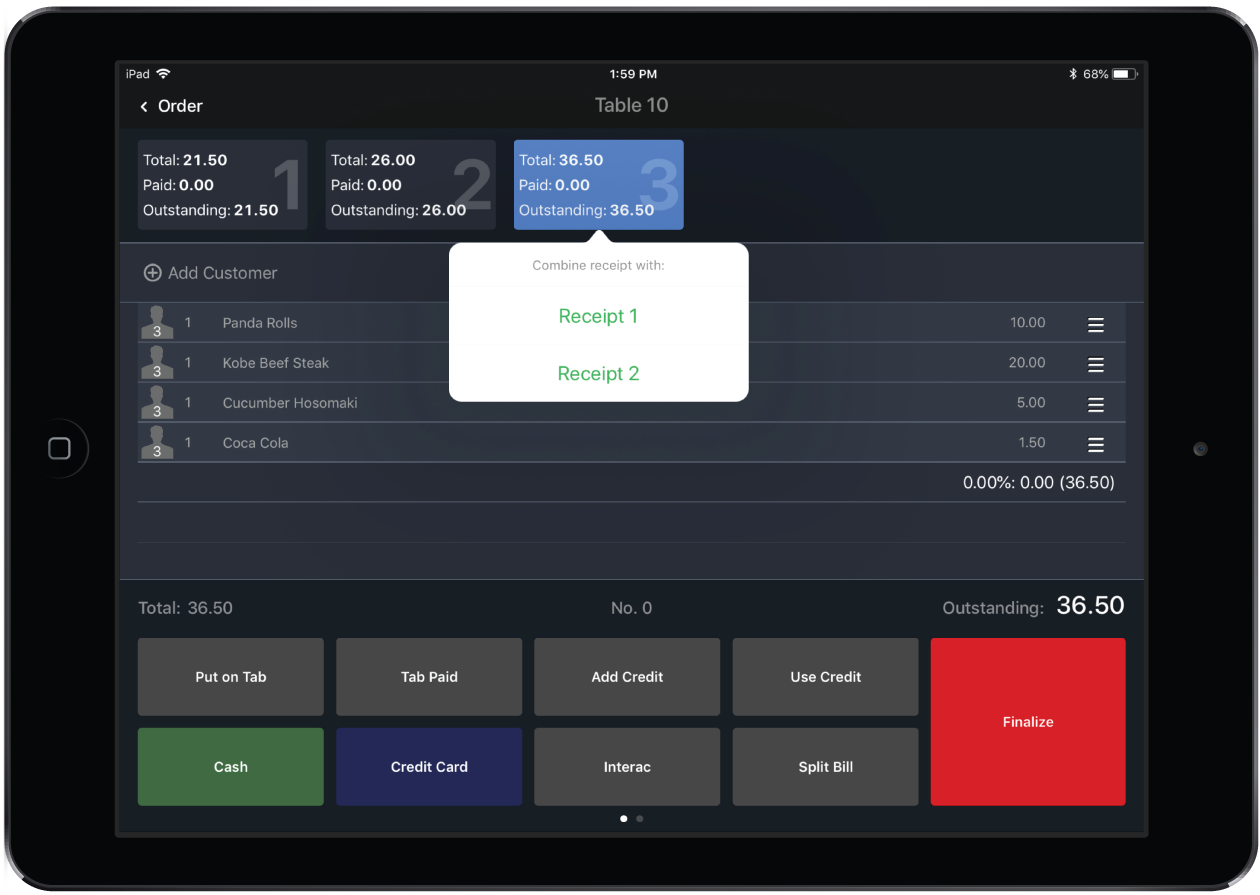 lightspeed onsite customize receipt