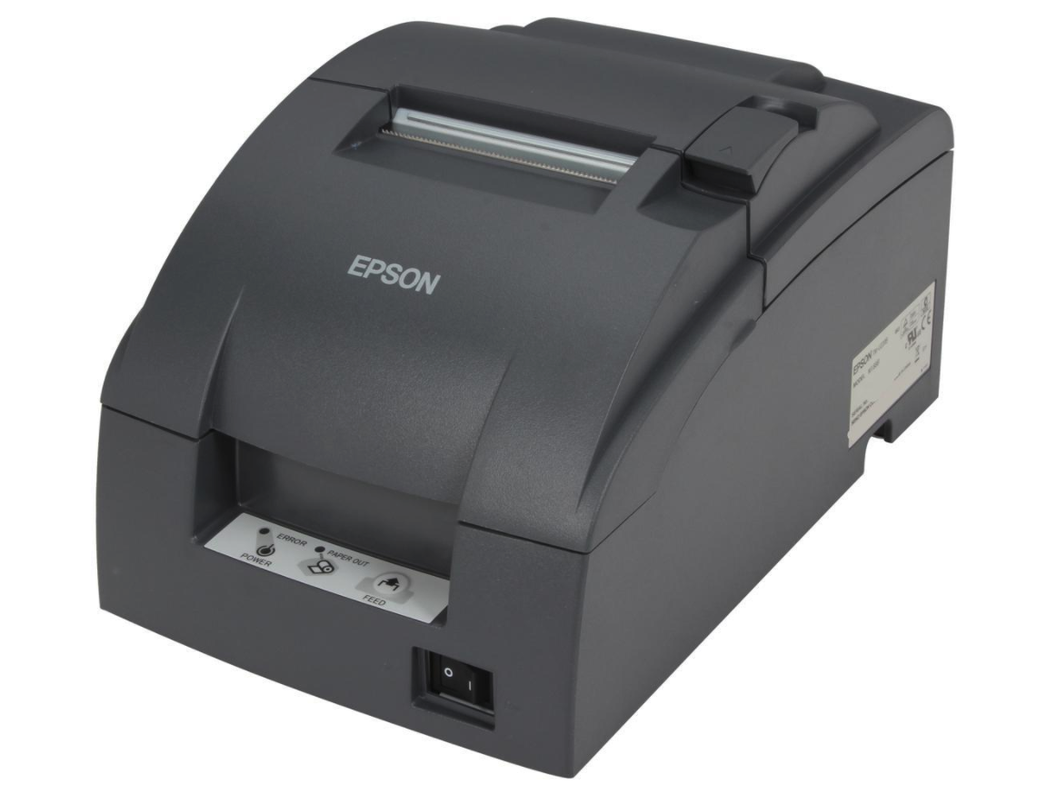 Used Epson TM-U220D Model M188D Receipt Printer w/4 NEW ribbon cartridges WORKS 