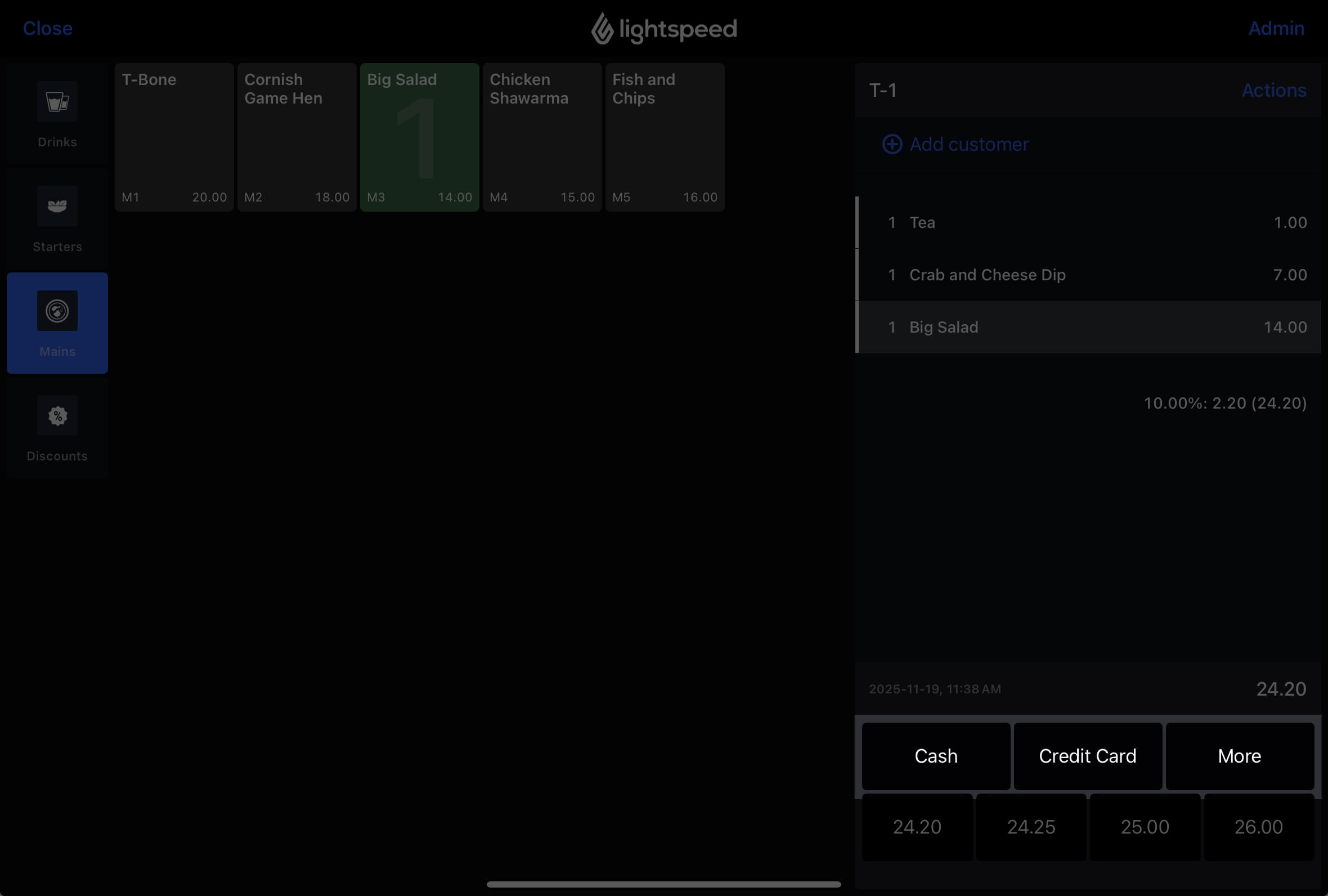 The payment buttons highlighted