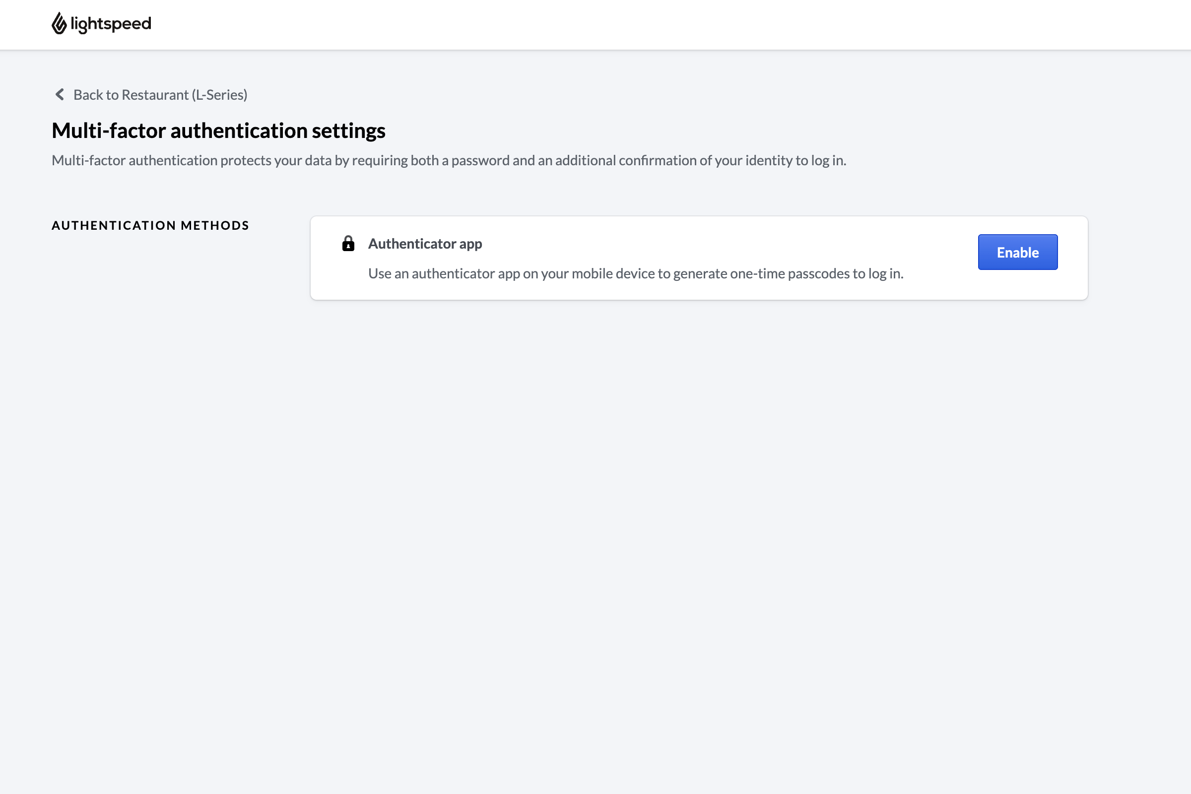 Enabling an Authenticator App