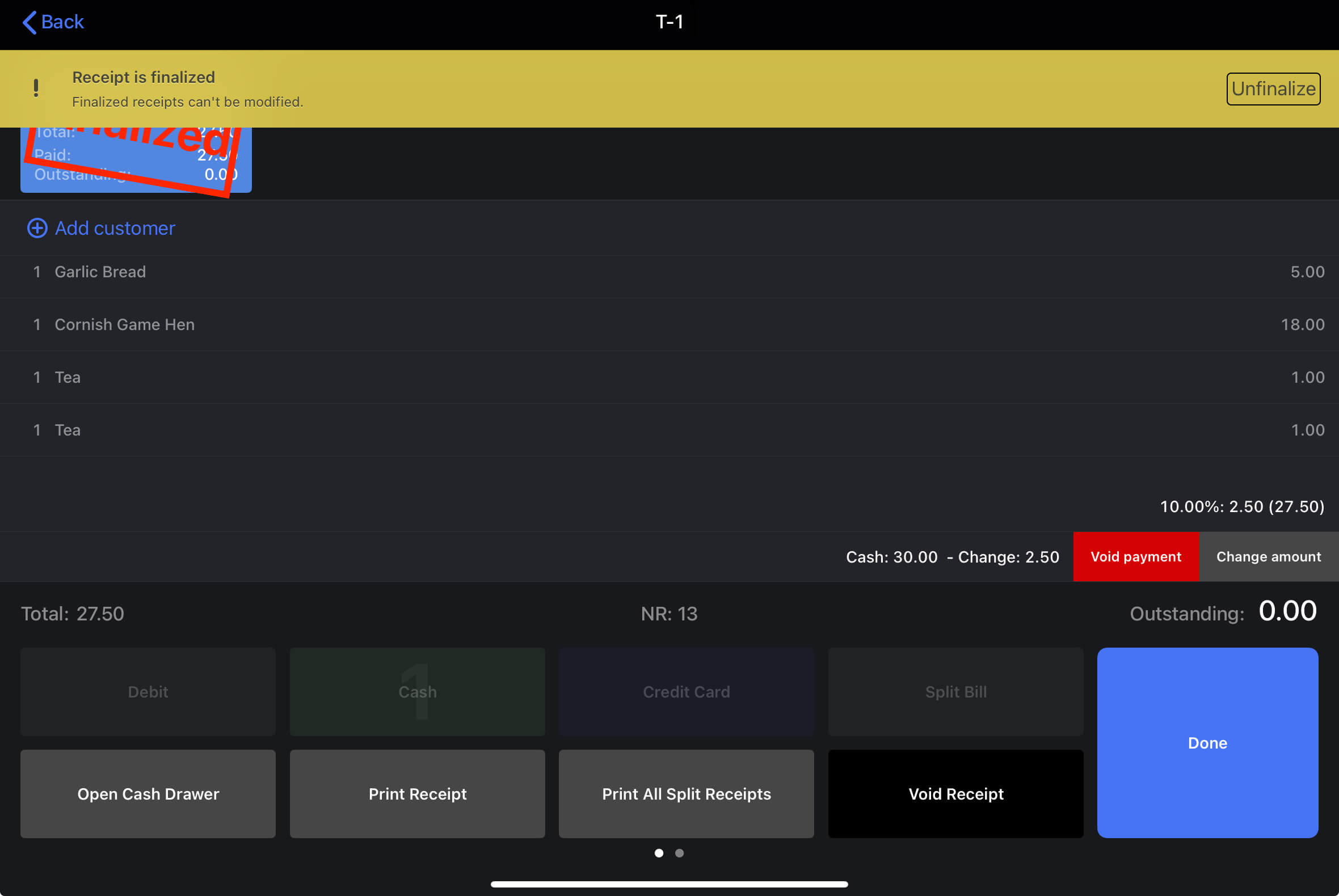 Bannière permettant d’annuler la finalisation.