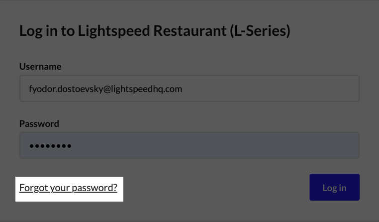 The login page with Forgot password? highlighted