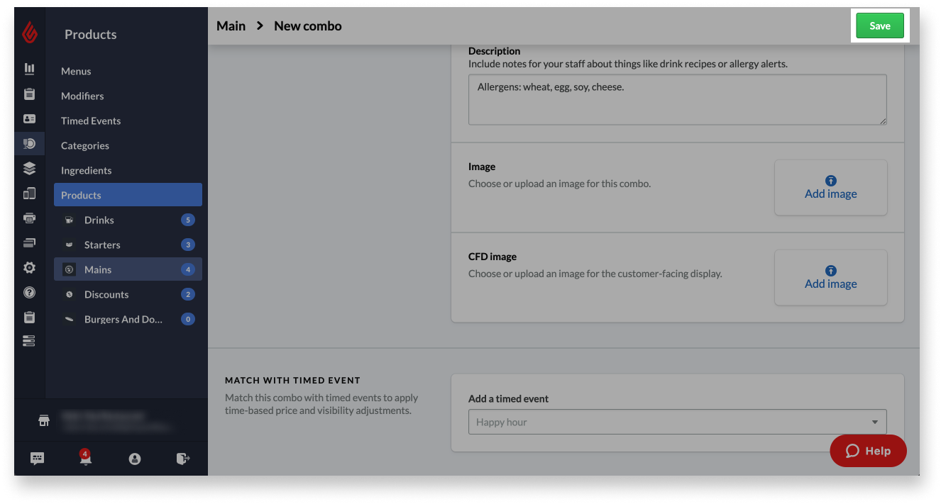 The Save button highlighted